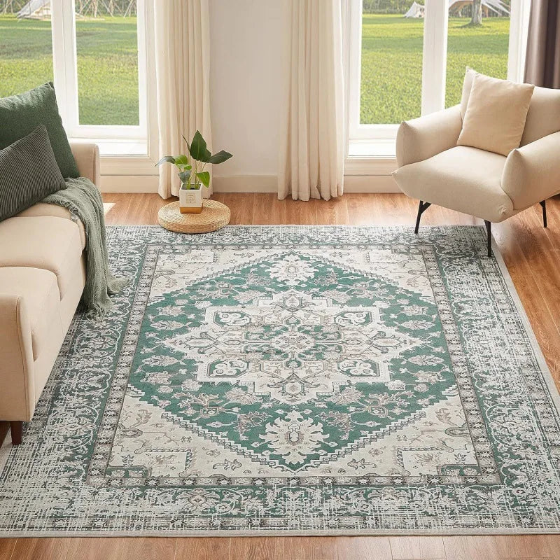 Sage Green Boho Medallion Rug