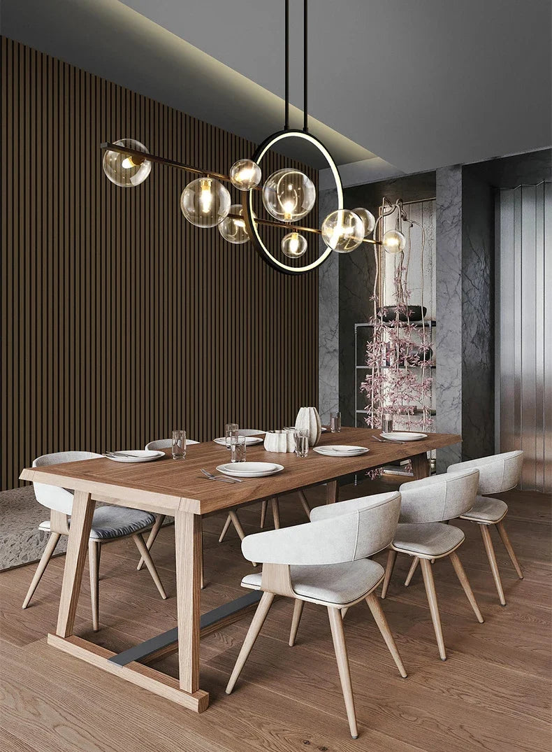 Postmodern-Style Glass Bubble Cluster Chandelier