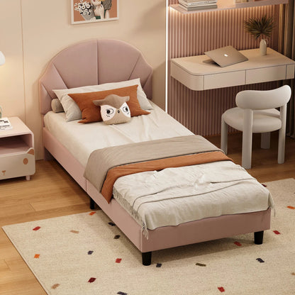 Single Velvet Bed with Flower Design