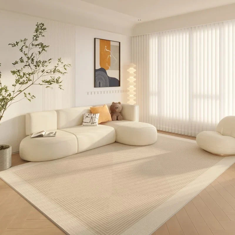 Cream Diagonal Minimalist Rug