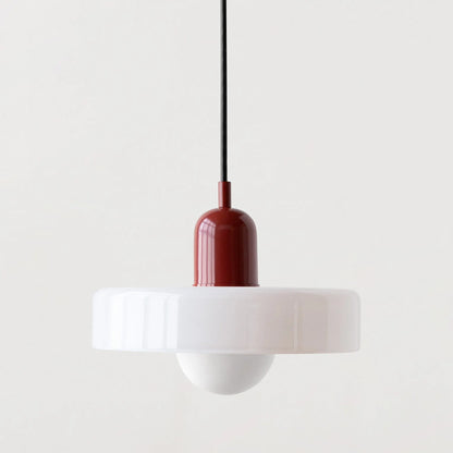 Retro Bauhaus Glass Disc Pendant Light