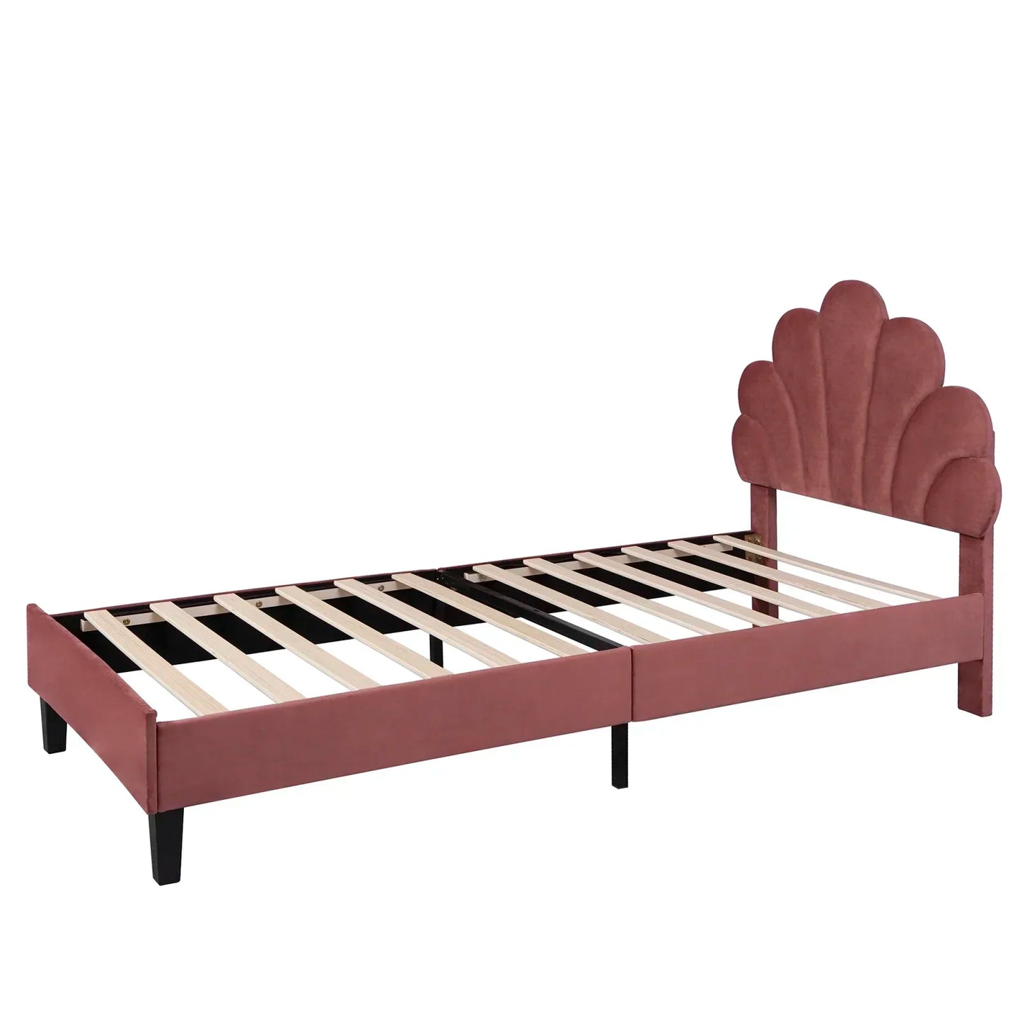 Flower Design Velvet Bed