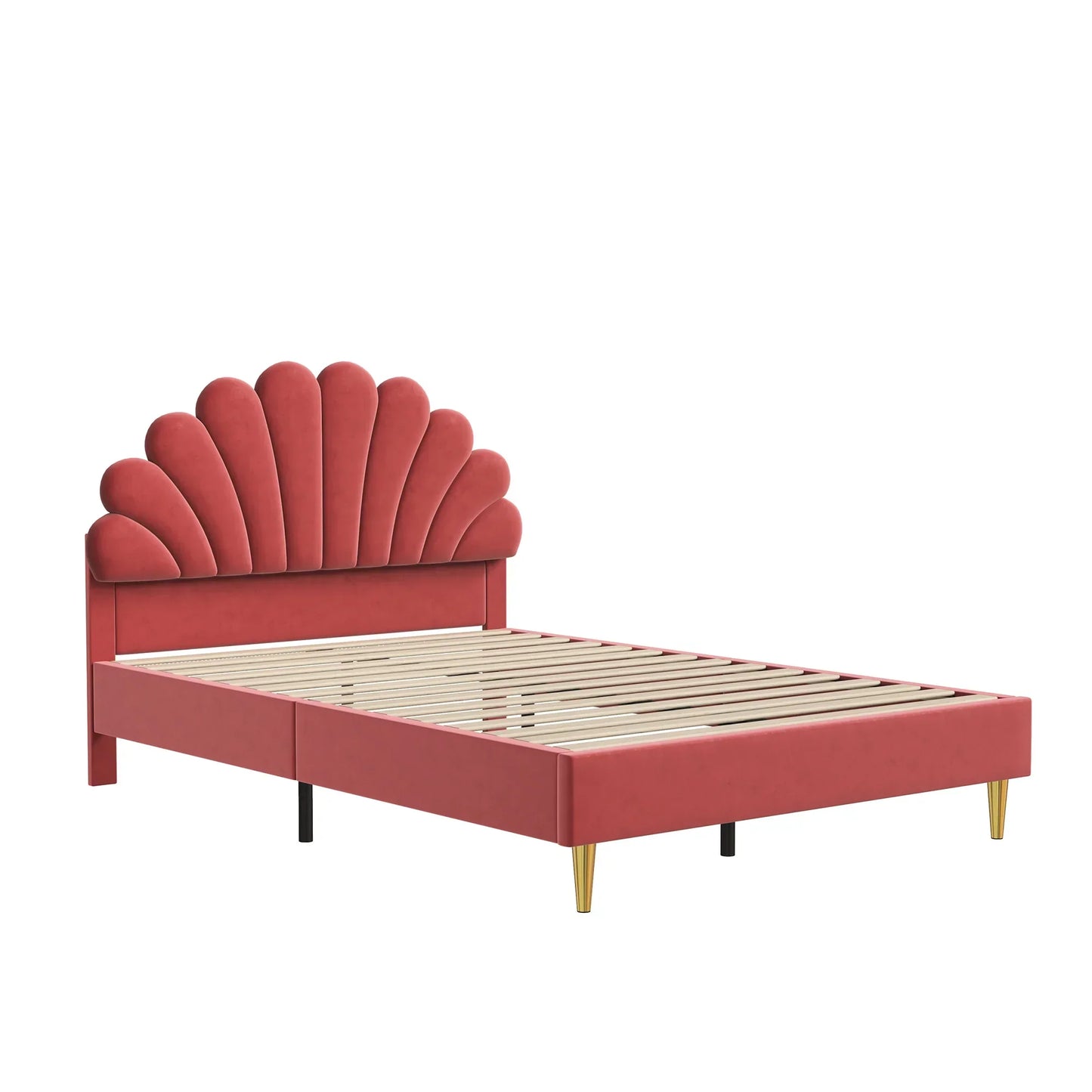 Shell Design Velvet Bed