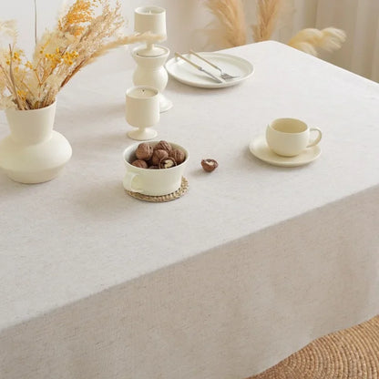 Beige Linen Tablecloth