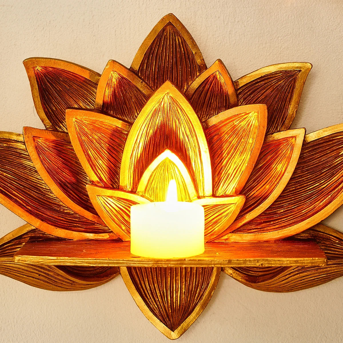 Resin Lotus Wall Shelf