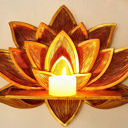 Resin Lotus Wall Shelf