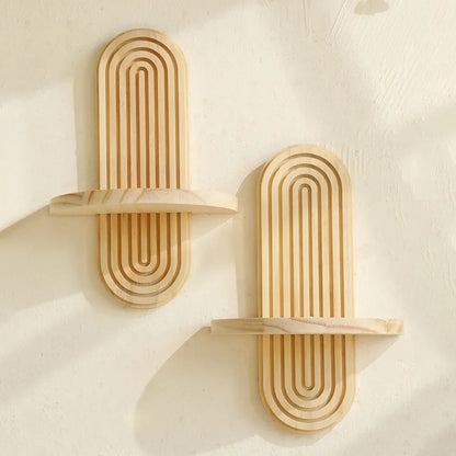 Geometric Wood Wall Shelves