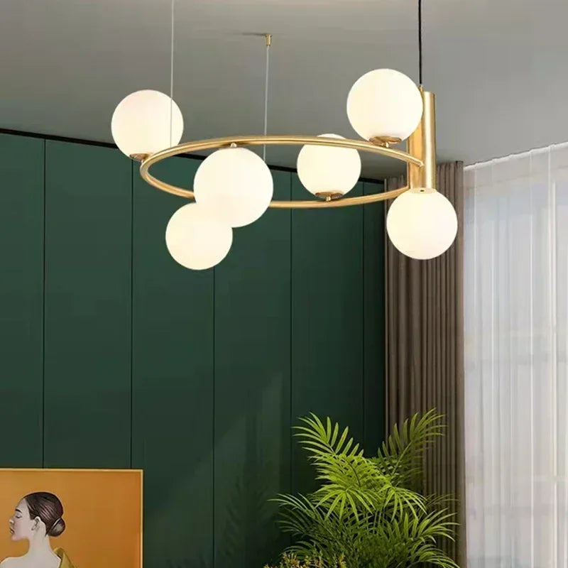 Nordic-Style Glass Globe Chandelier