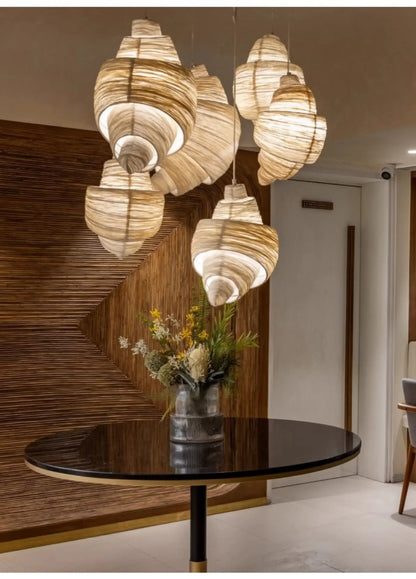 Nordic-Style Fabric Crescent Pendant Light