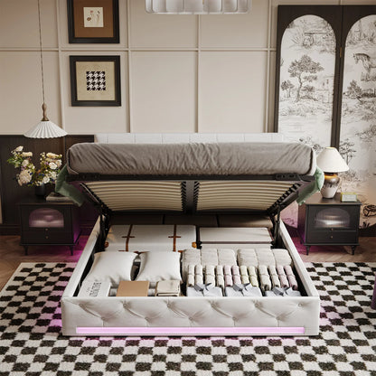 Ottoman Storage Bed with 3-Side LED