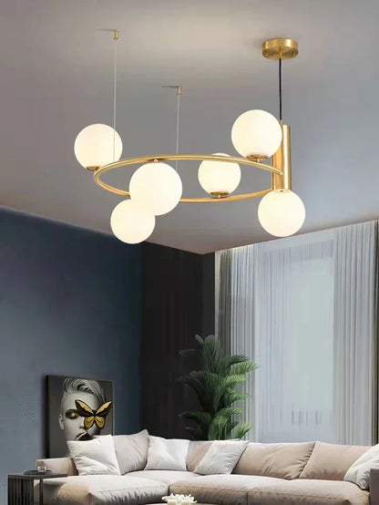 Nordic-Style Glass Globe Chandelier