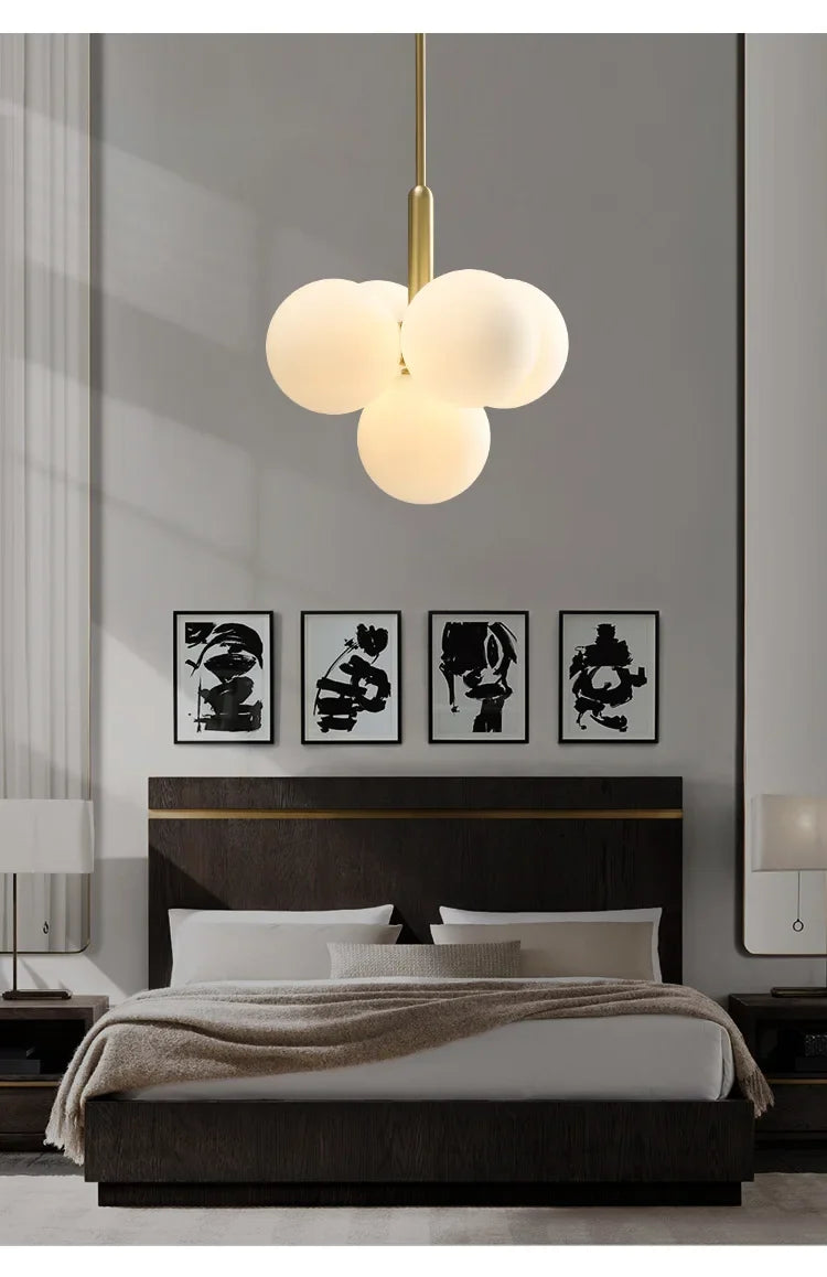 Nordic-Style Cascading Glass Globe Chandelier