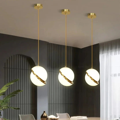 Nordic-Style Spherical Copper Pendant Light