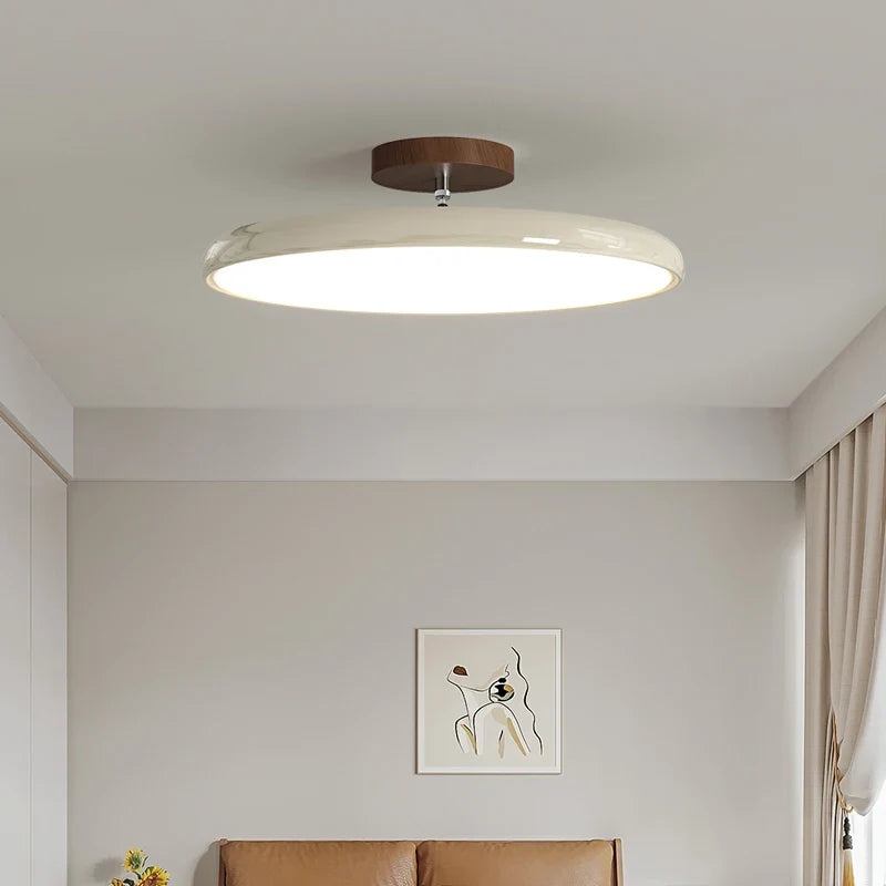 Retro Round Wood Ceiling Light