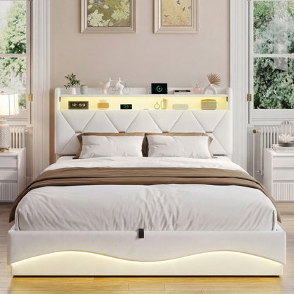 Smart Ottoman Storage Bed with LED