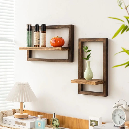 Floating Wood Wall Shelves