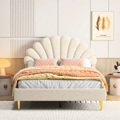 Shell Design Velvet Bed