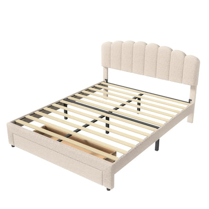 Velvet Bed with Storage & USB Ports