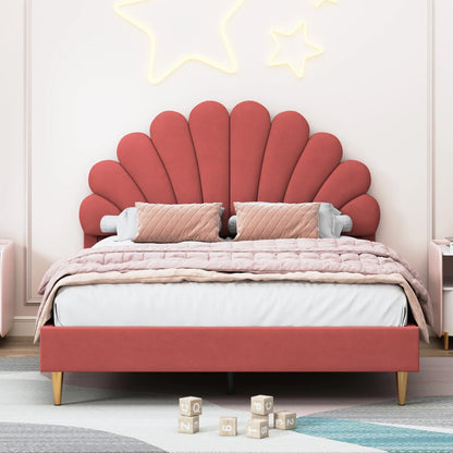 Shell Design Velvet Bed
