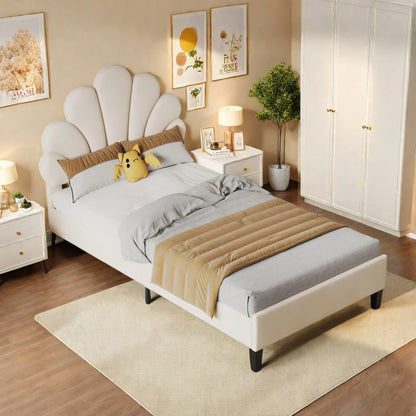 Flower Design Velvet Bed