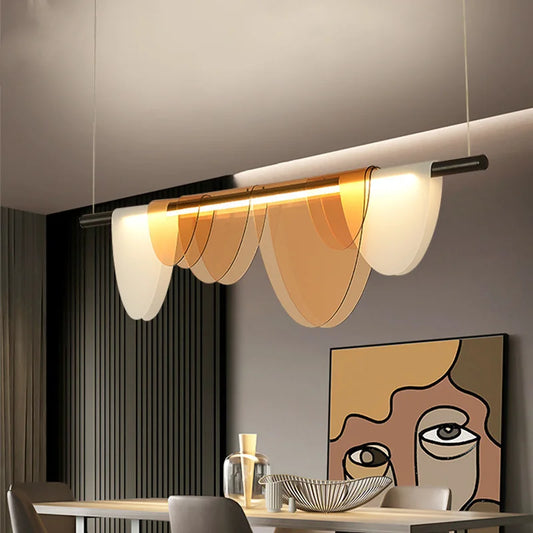 Macaron-Style Amber and Blue Acrylic Pendant Light