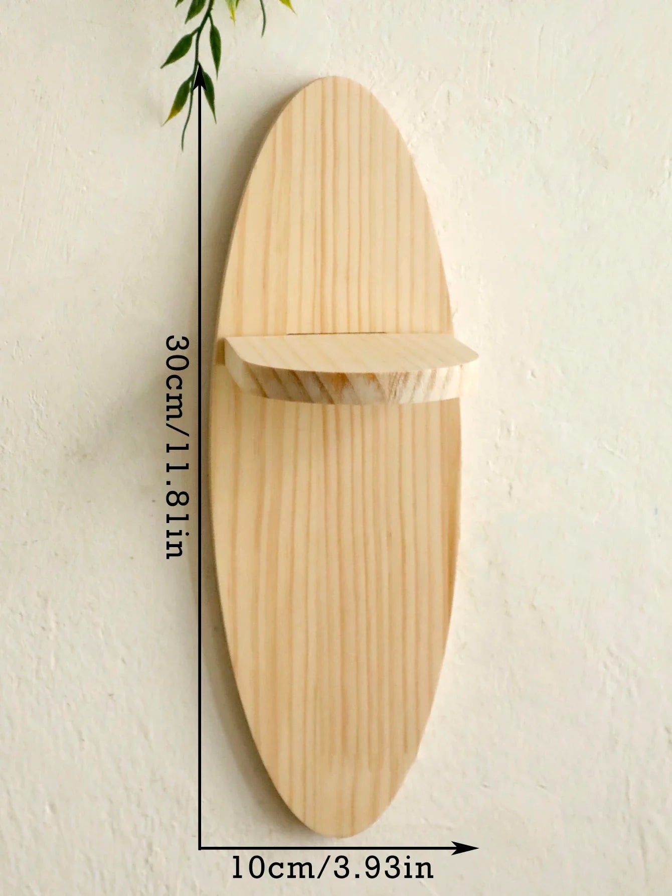 Bohemian Rustic Oval Wood Wall Shelf