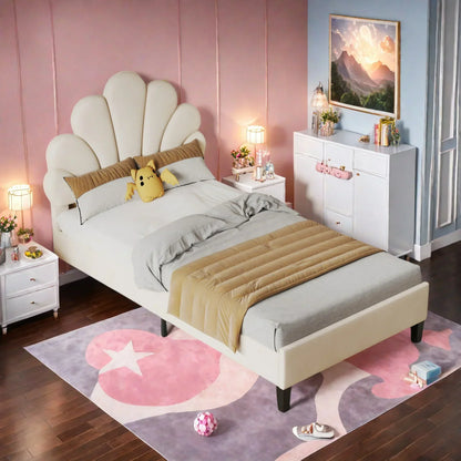 Flower Design Velvet Bed