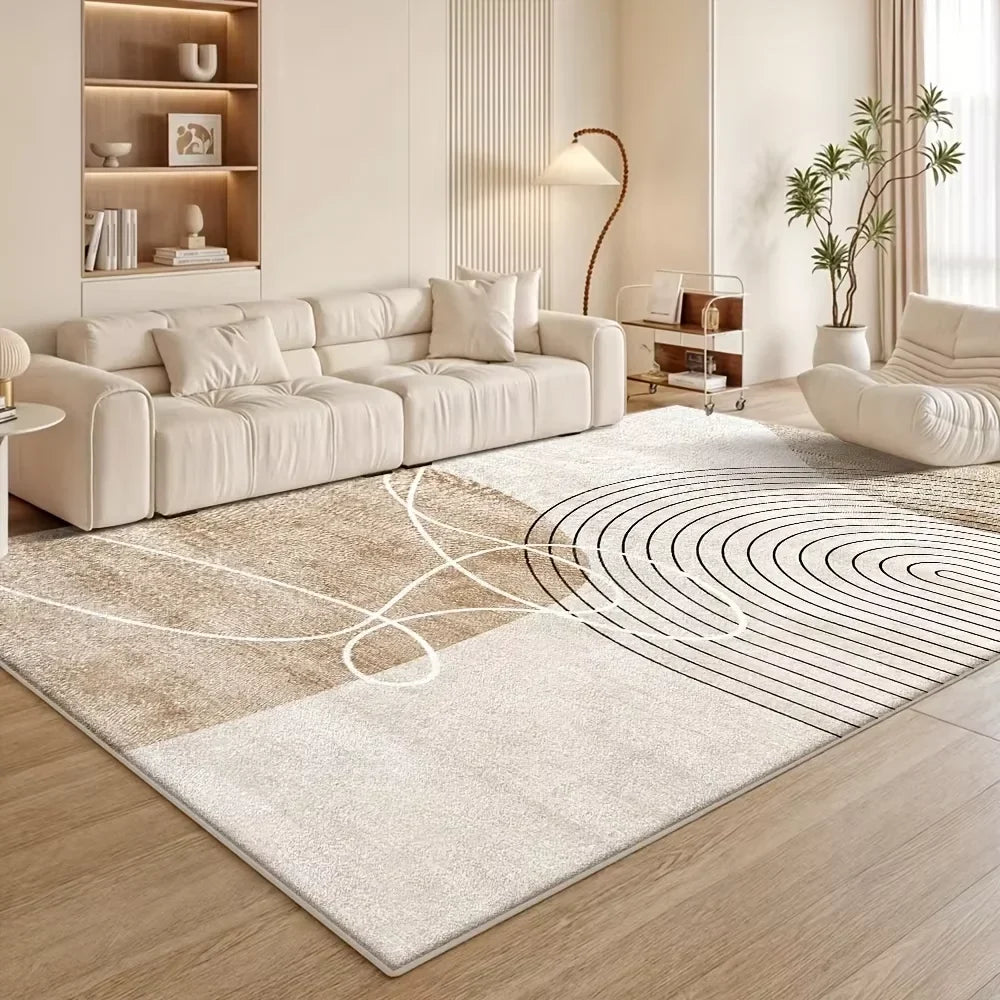 Ivory and Taupe Arched Graphic Rug