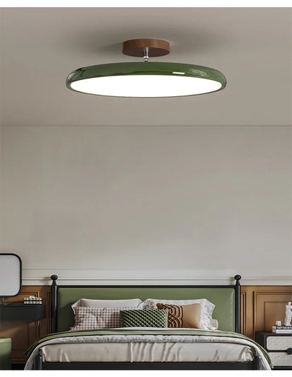 Retro Round Wood Ceiling Light