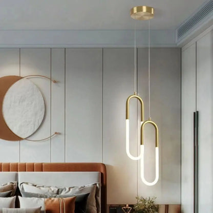 U-Shaped Brass Tube Pendant Light