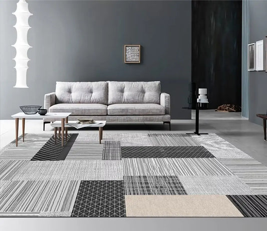 Gray Patchwork Rug