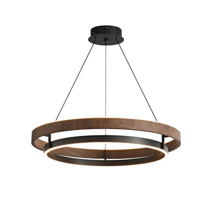 Italian Design Walnut Ring Chandelier