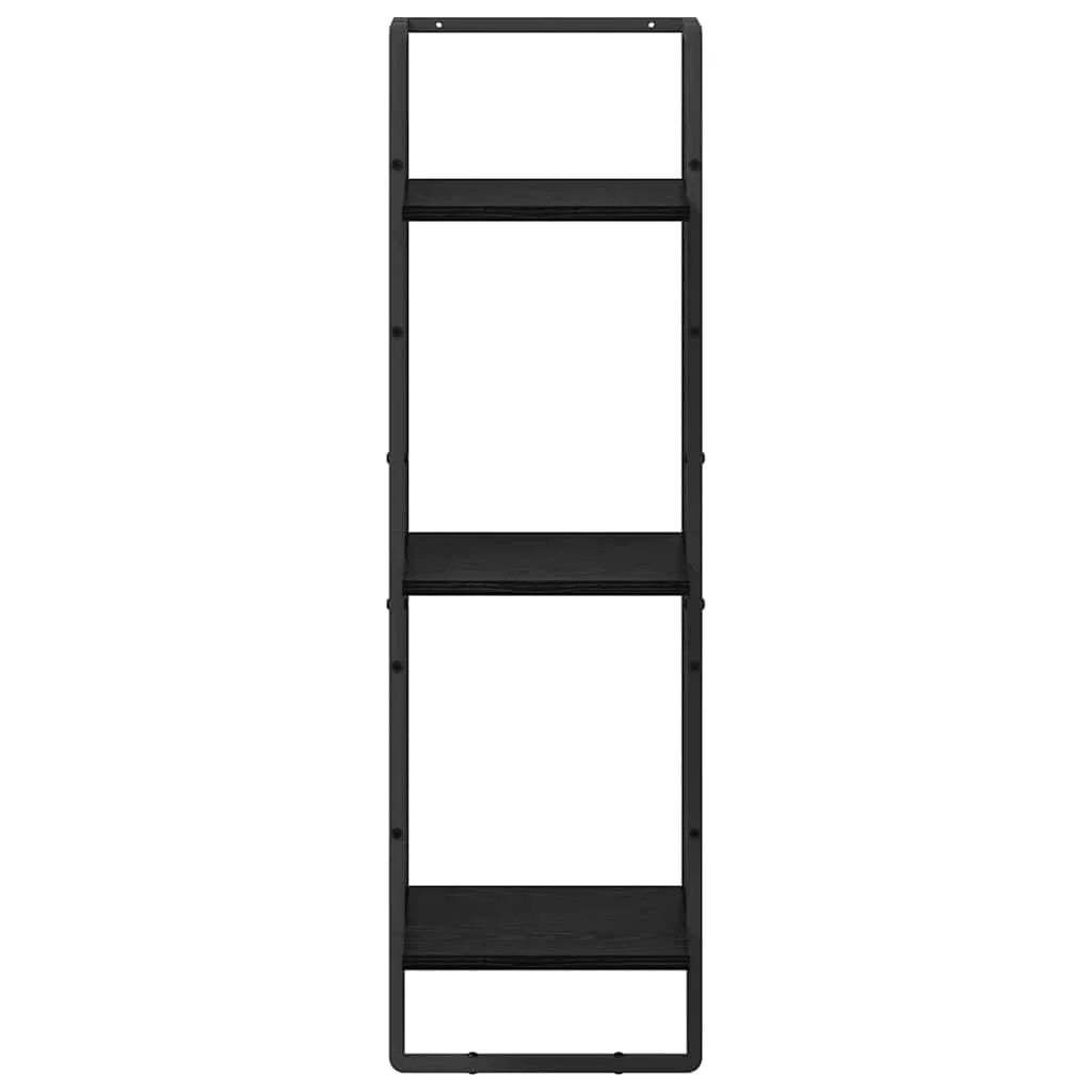 3-Tier Wood & Metal Wall Shelf