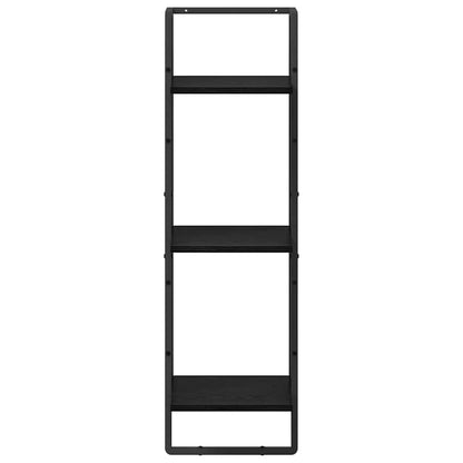 3-Tier Wood & Metal Wall Shelf