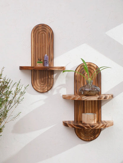 Bohemian Rustic Geometric Oval Wall Shelf