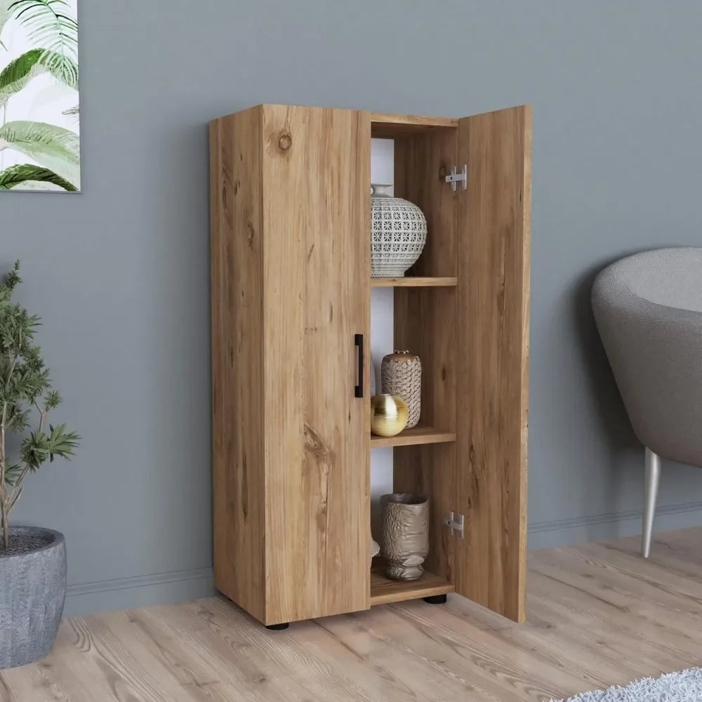 2-Door Oak Storage Cabinet