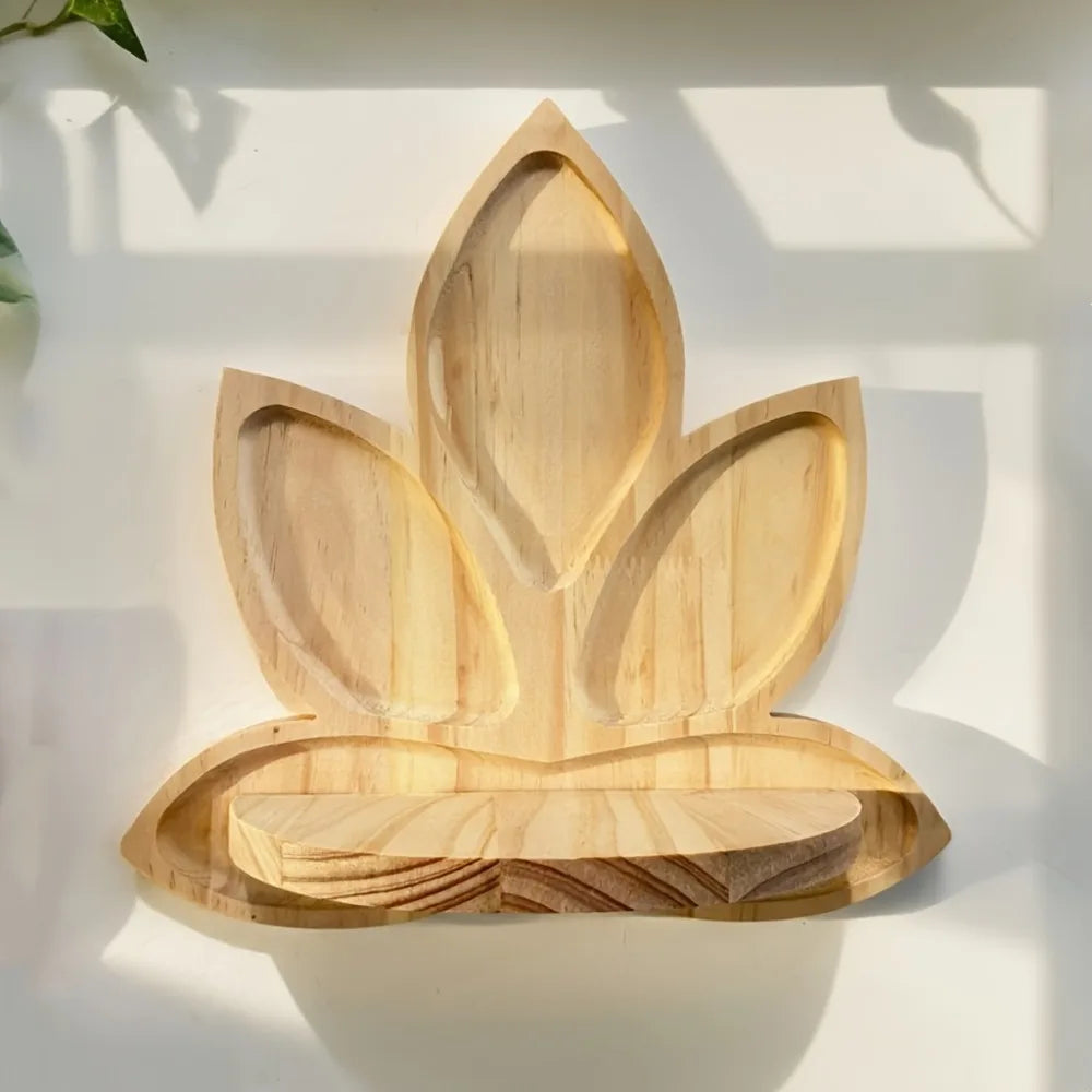 Post-Modern Lotus Flower Wood Wall Shelf