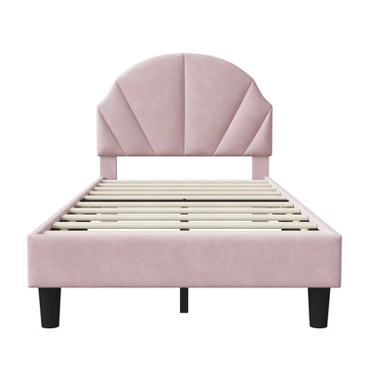 Single Velvet Bed with Flower Design