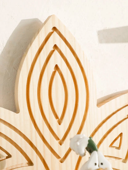 Lotus Floating Wood Wall Shelves