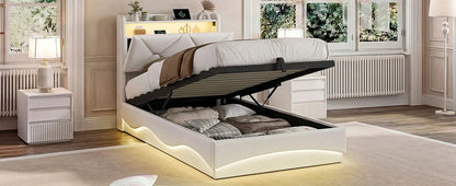 Smart Ottoman Storage Bed with LED