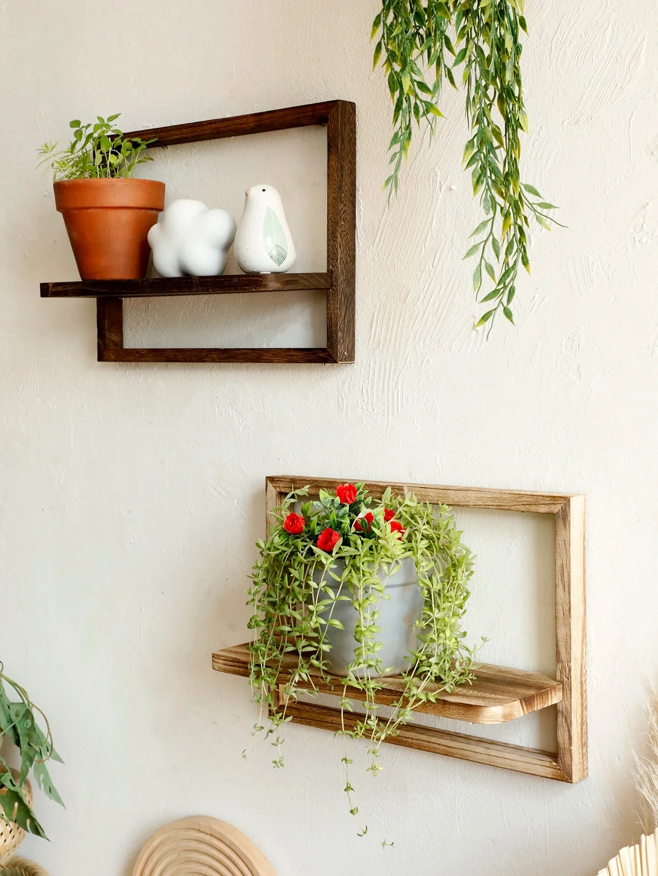 Rustic Floating Wood Wall Shelves