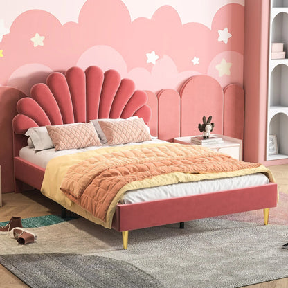 Flower Design Velvet Bed