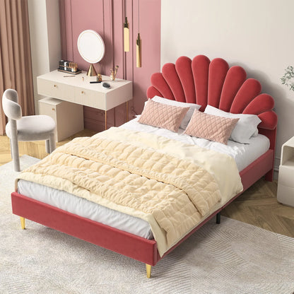 Shell Design Velvet Bed
