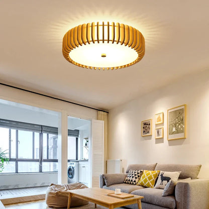 Japanese-Style Wood and Acrylic Ceiling Light