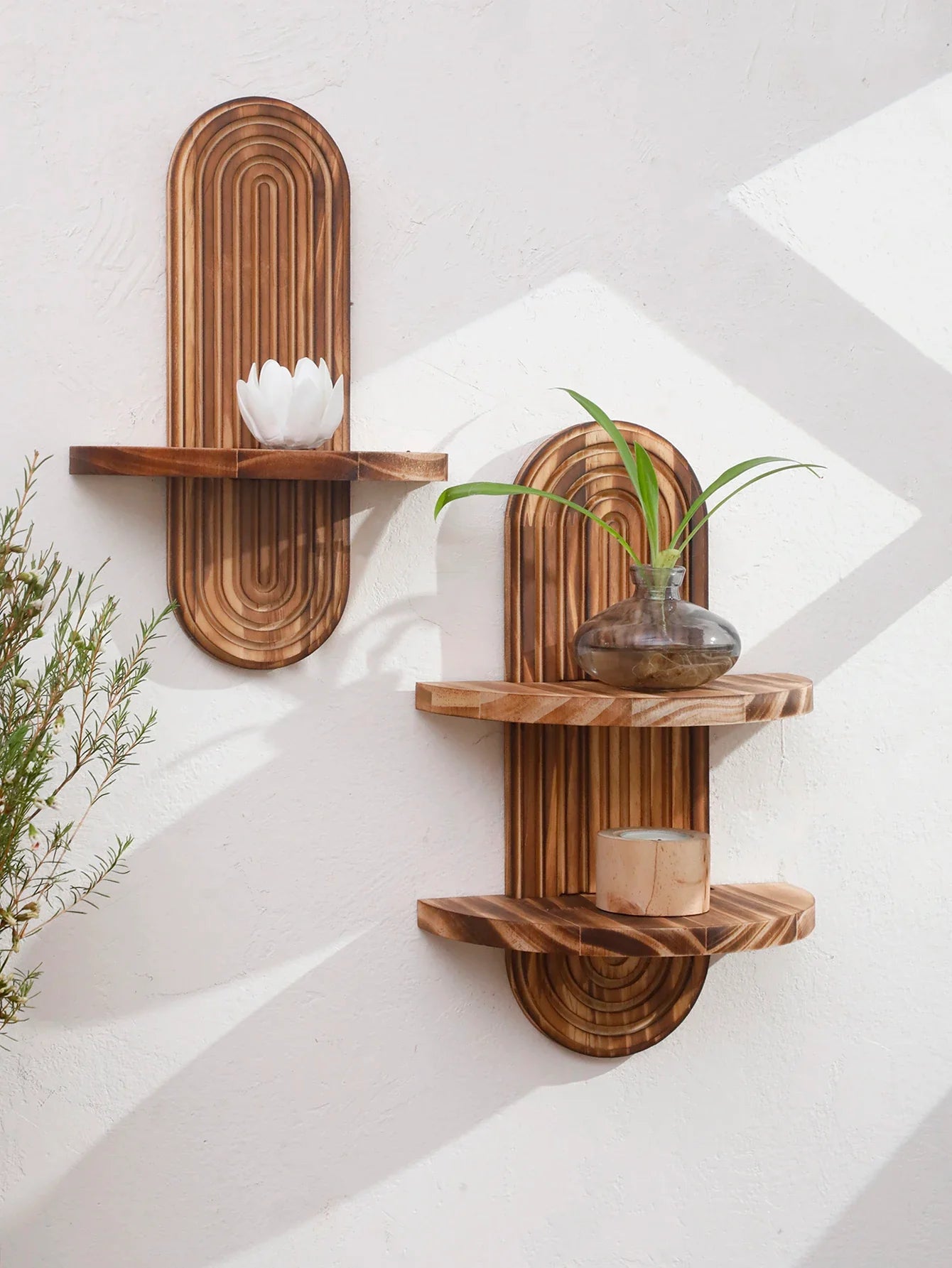 Bohemian Rustic Geometric Oval Wall Shelf