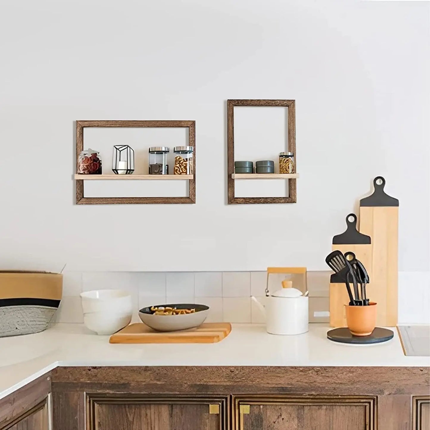 Floating Wood Wall Shelves