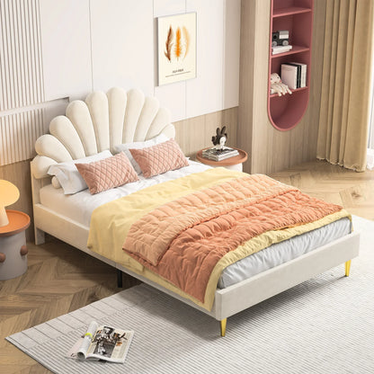 Shell Design Velvet Bed