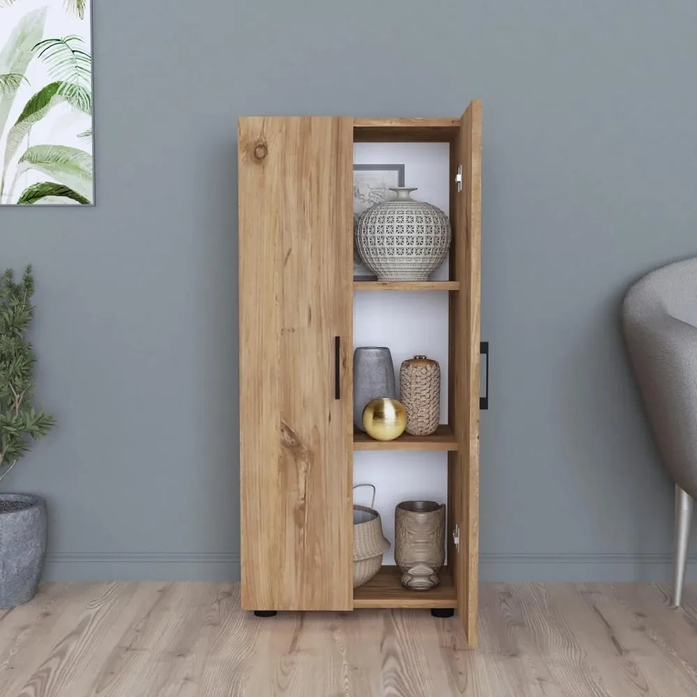 2-Door Oak Storage Cabinet