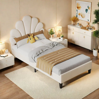 Flower Design Velvet Bed