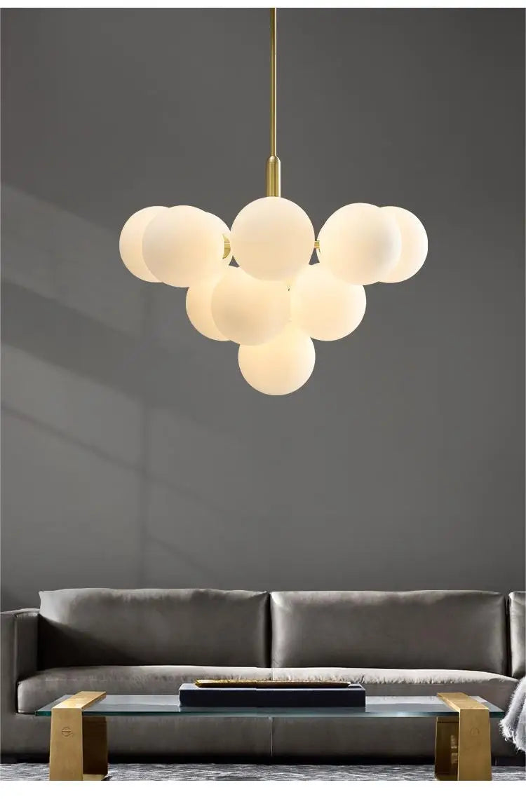 Nordic-Style Cascading Glass Globe Chandelier